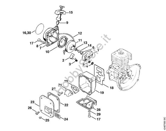 Dispositivo avviamento, silenziatore BT 106 BT 106 brand Stihl